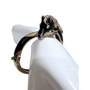 Panetta Rare Swarovski Rhinestone Horse head and Enamel Vintage Costume Bracelet